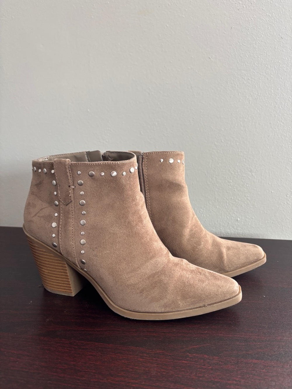 a.n.a Taupe Studded Ankle Booties - Picture 3 of 14